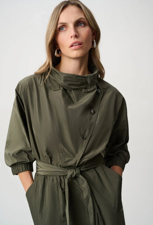Cowl-Neck Belted Dress