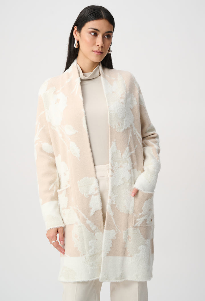 Floral Jacquard Longline Cardigan