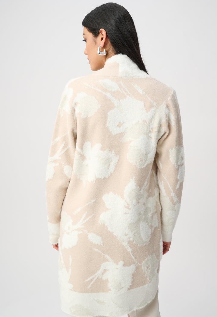 Floral Jacquard Longline Cardigan