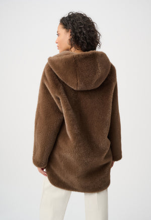 Hooded Faux Fur Coat