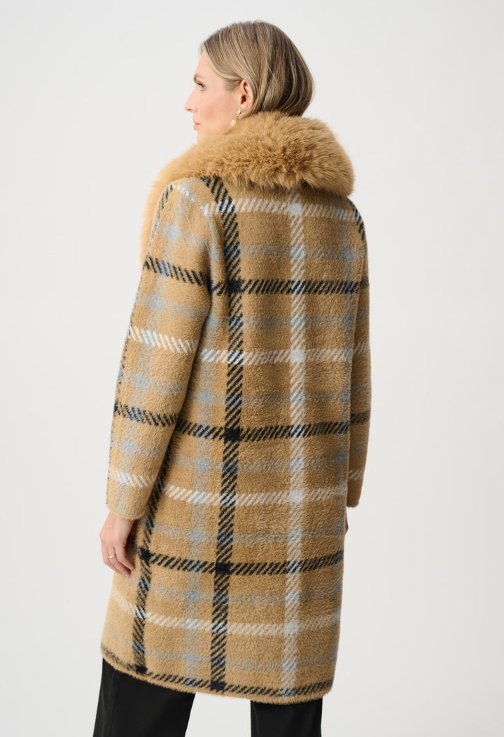Feather Yarn Plaid Coat