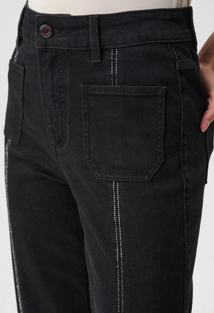 Embellished Front Seam Culotte Jeans