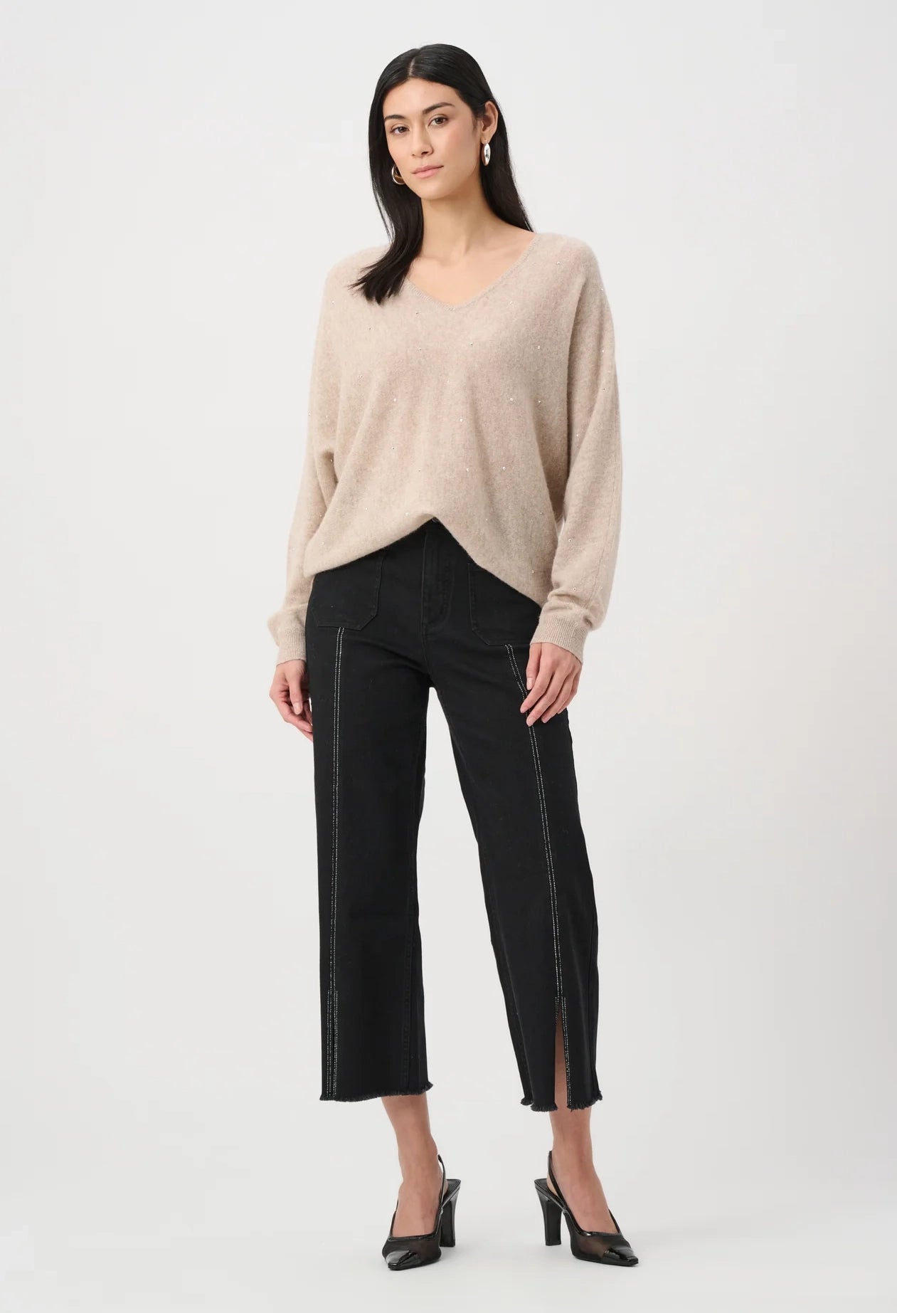 Embellished Front Seam Culotte Jeans