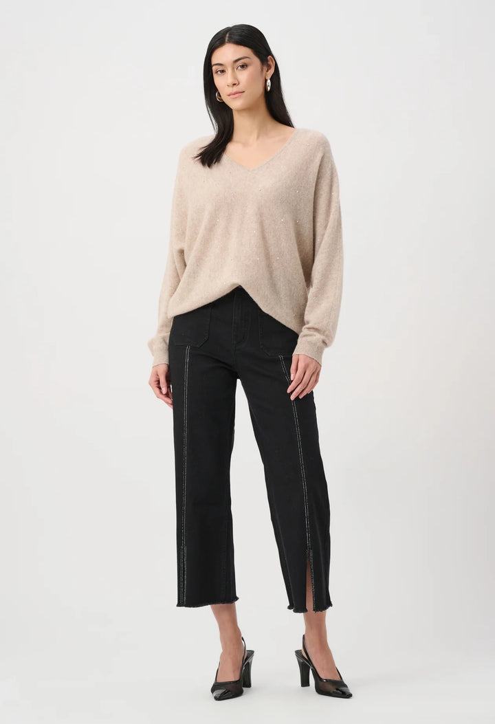 Embellished Front Seam Culotte Jeans