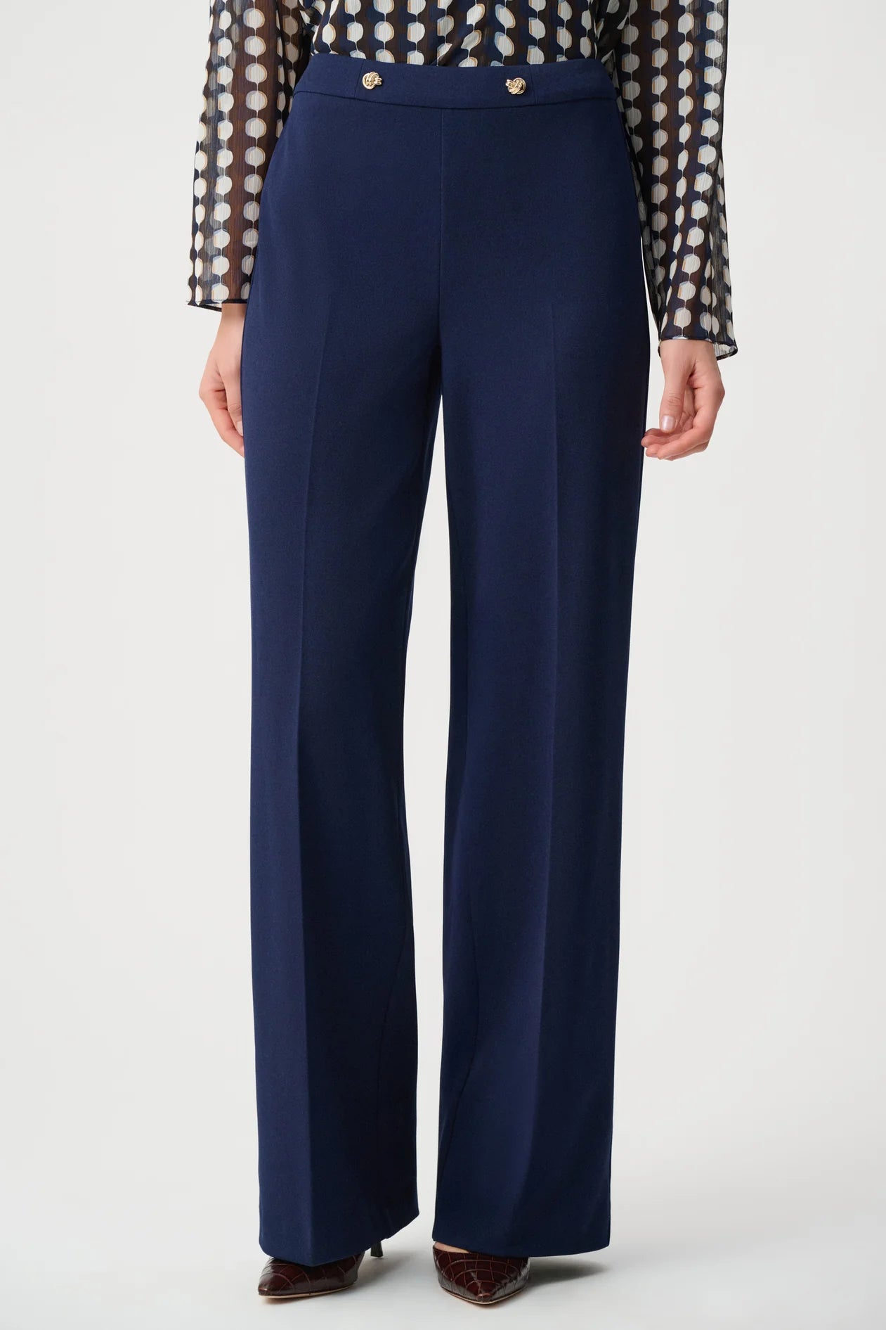 Wide Leg Pull-On Trousers
