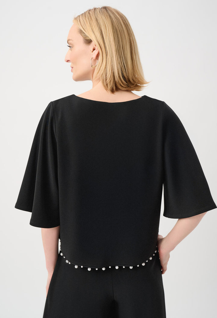 Jewel Embellished Boat Neck Top