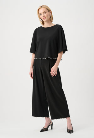 Jewel Embellished Boat Neck Top