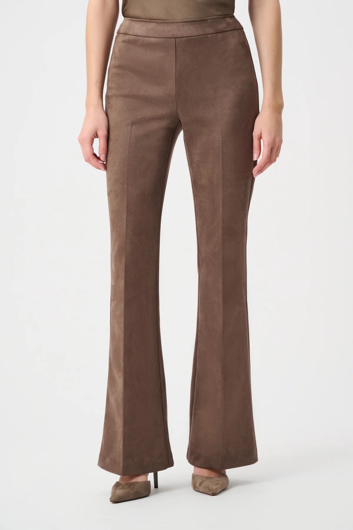 High-waisted Faux Suede Trousers