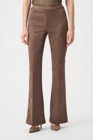 High-waisted Faux Suede Trousers