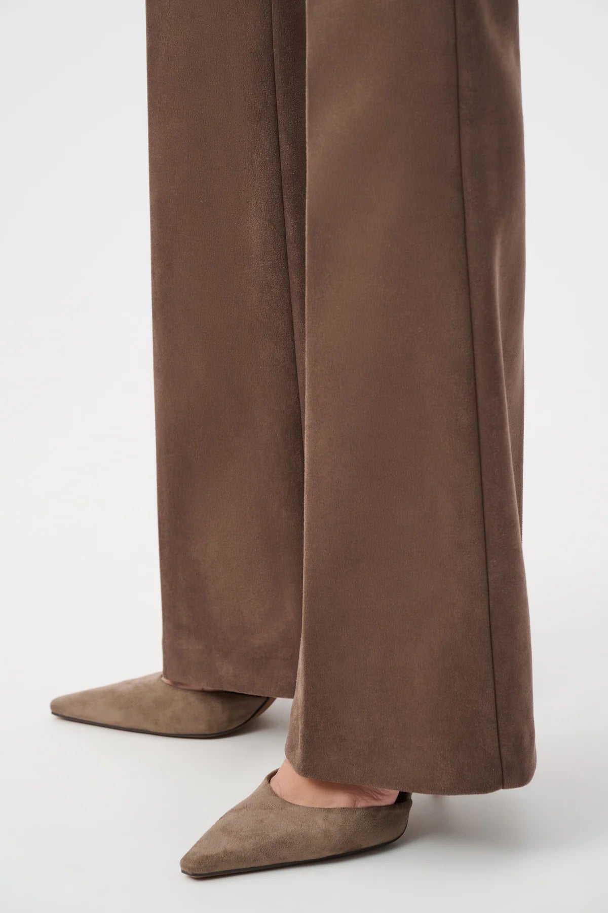 High-waisted Faux Suede Trousers