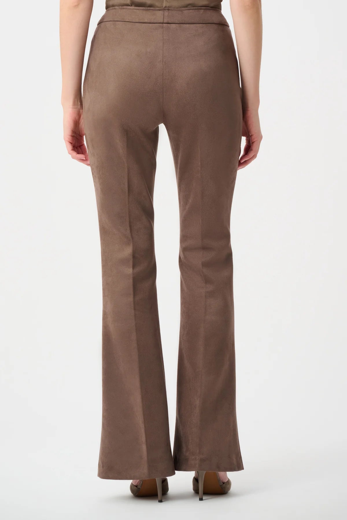 High-waisted Faux Suede Trousers