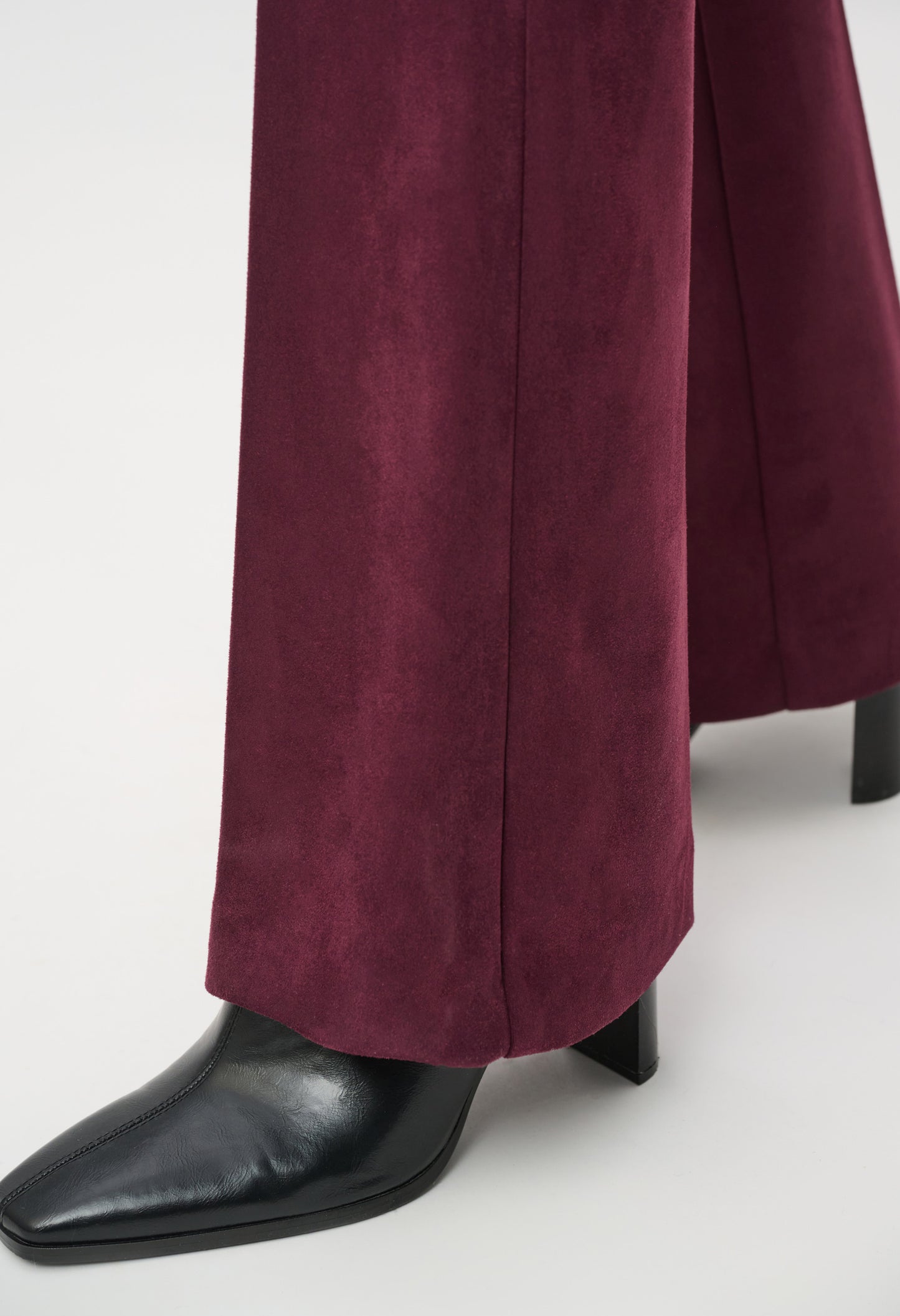 High-waisted Faux Suede Trousers