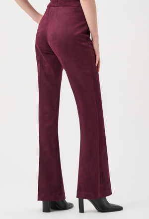 High-waisted Faux Suede Trousers