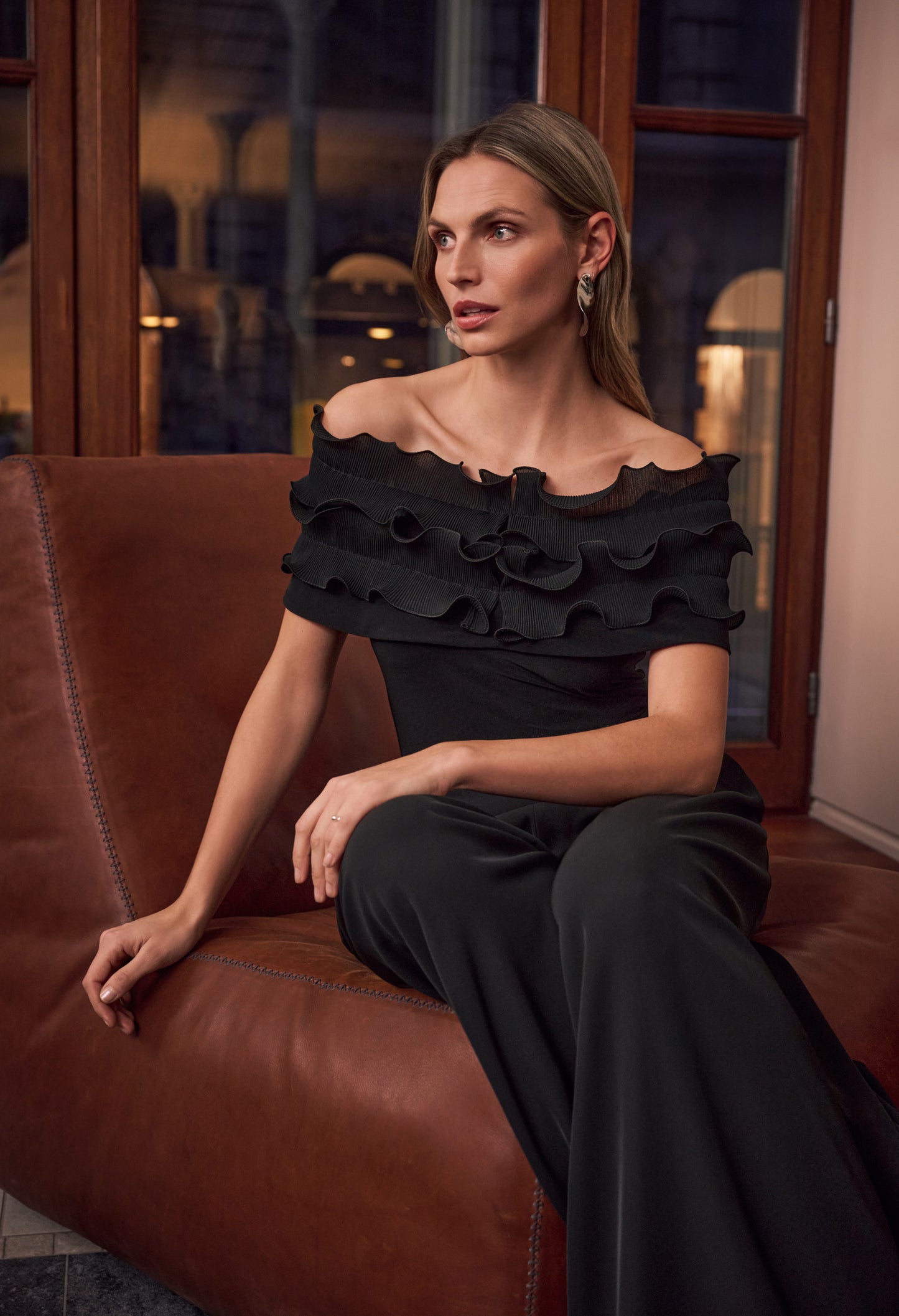 Ruffled Off-shoulder Top
