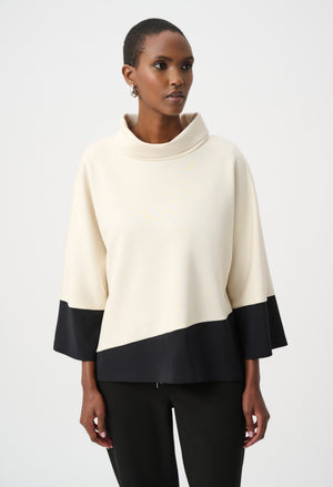 Colour-block Cowl Neck Jumper