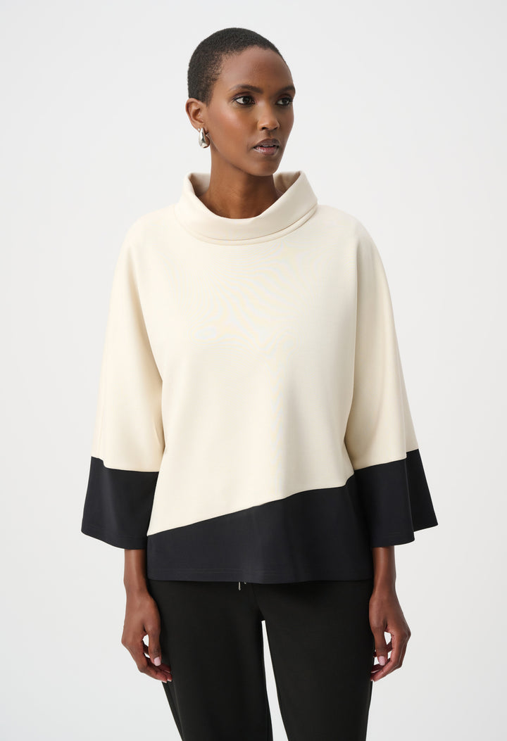 Colour-block Cowl Neck Jumper
