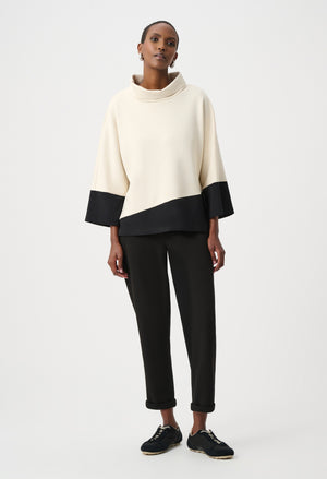 Colour-block Cowl Neck Jumper