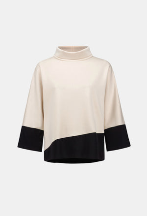 Colour-block Cowl Neck Jumper