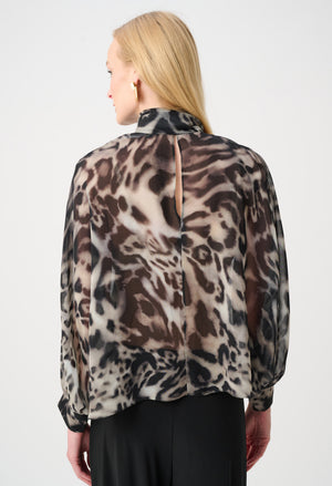 Animal Print Boxy Blouse