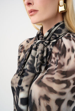 Animal Print Boxy Blouse