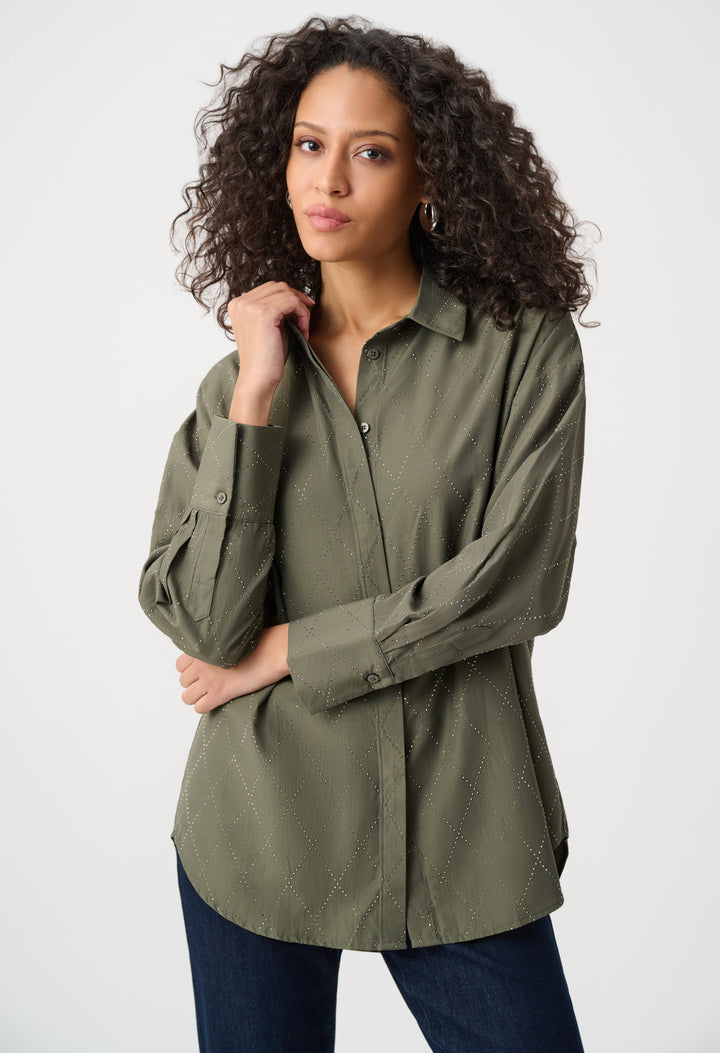 Embroidered Hip-length Shirt