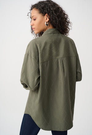 Embroidered Hip-length Shirt