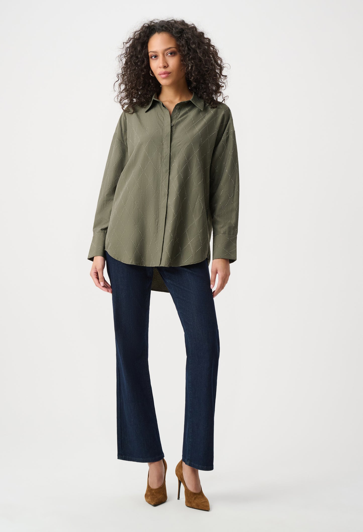 Embroidered Hip-length Shirt