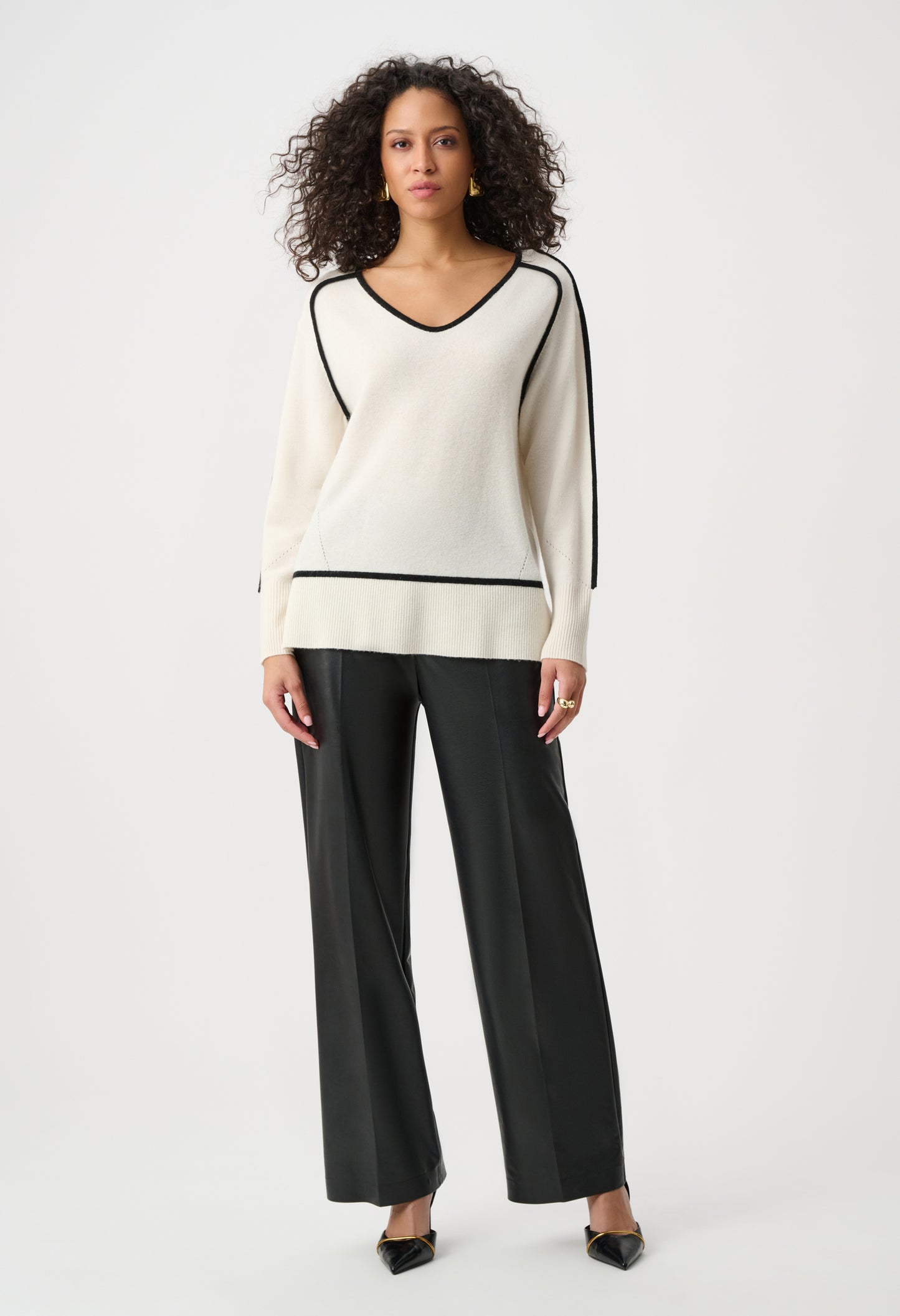 V-Neck Contrast Jumper