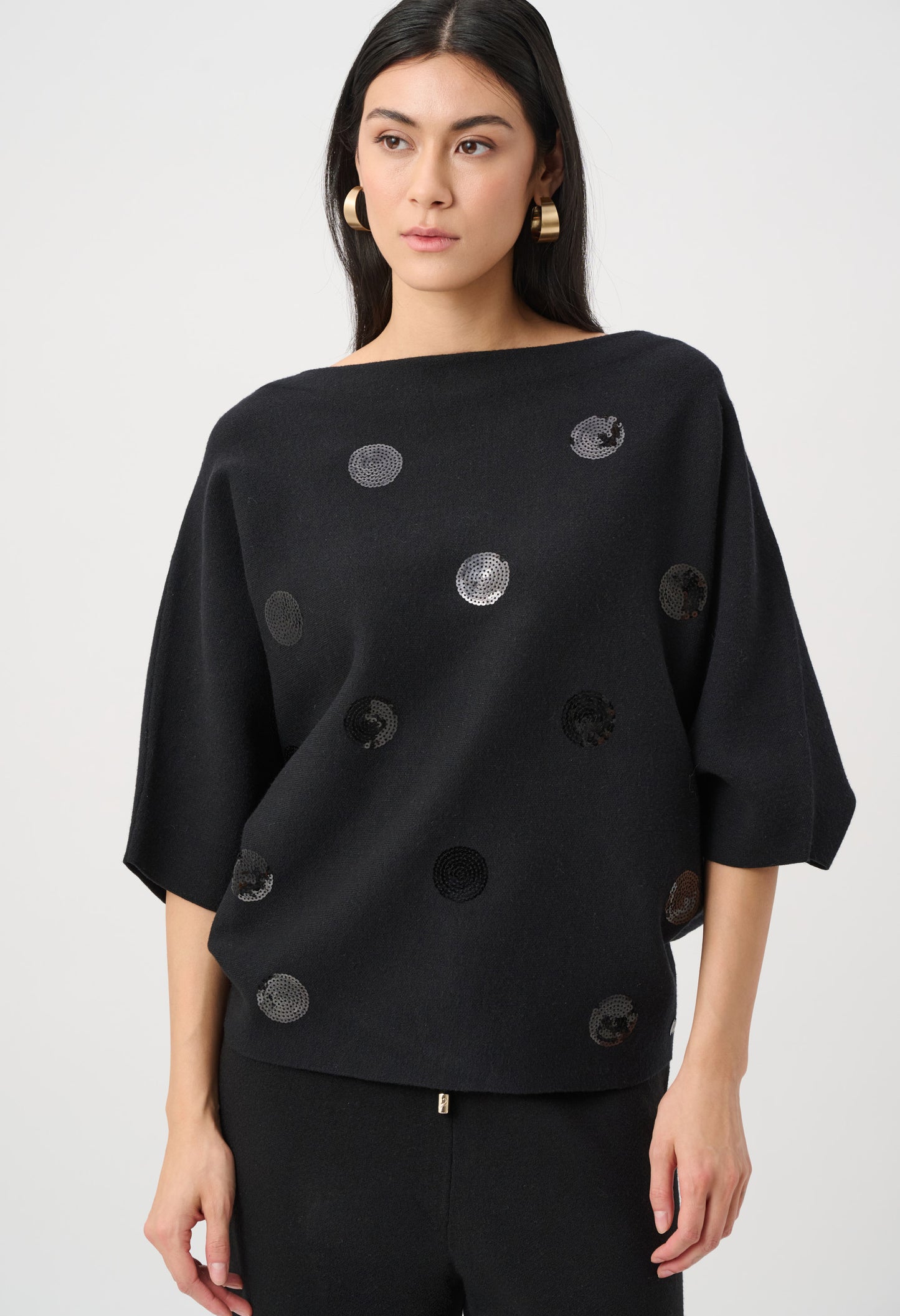 Embellished Polka Dot Pullover