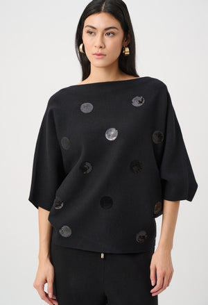 Embellished Polka Dot Pullover