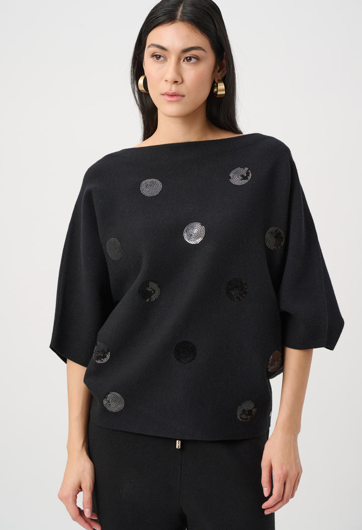 Embellished Polka Dot Pullover