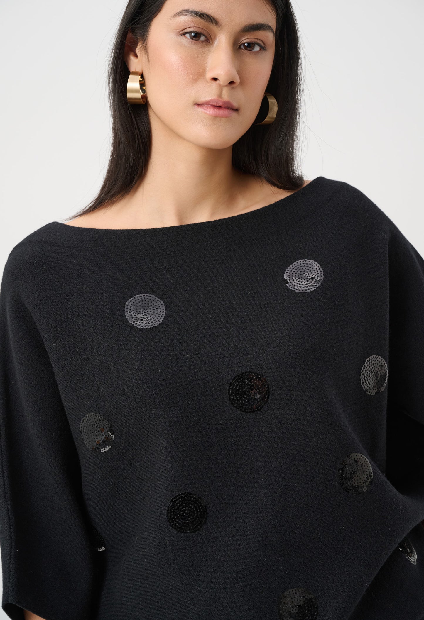 Embellished Polka Dot Pullover
