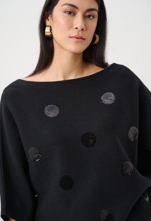 Embellished Polka Dot Pullover