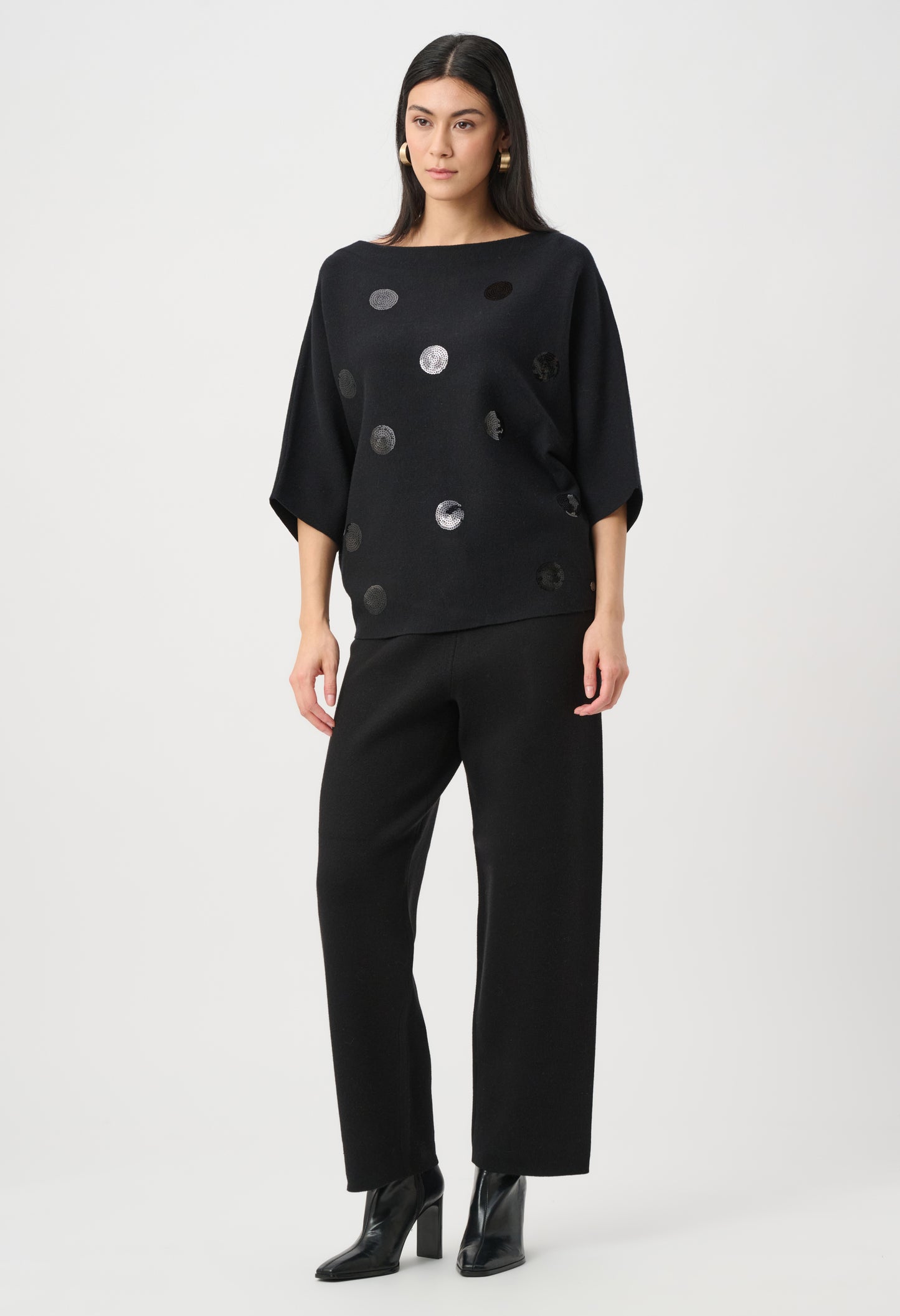 Embellished Polka Dot Pullover