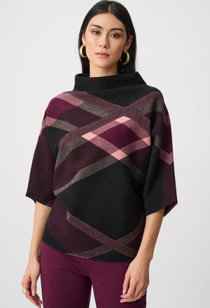 Geometric Cowl Neck Poncho