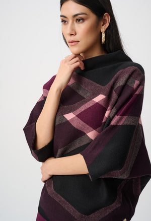 Geometric Cowl Neck Poncho