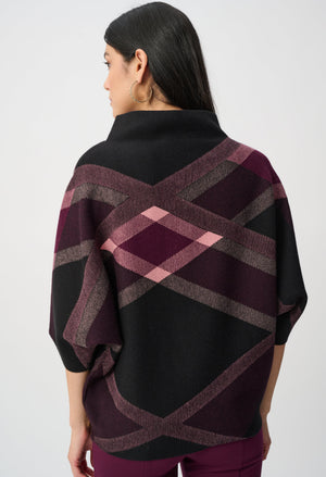 Geometric Cowl Neck Poncho