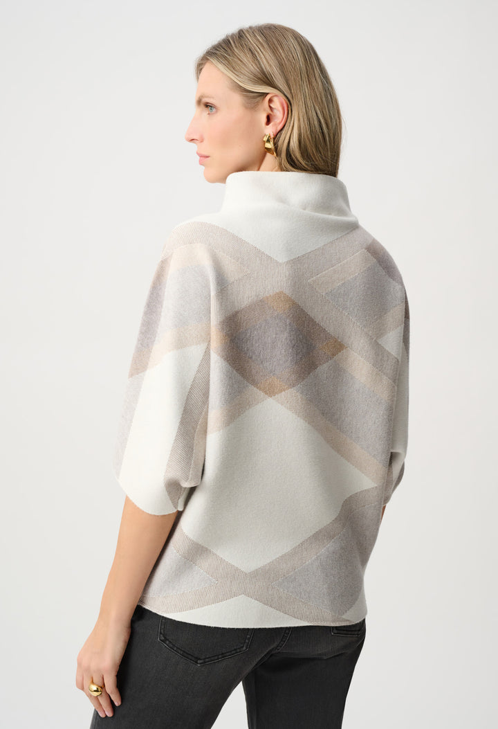 Geometric Cowl Neck Poncho