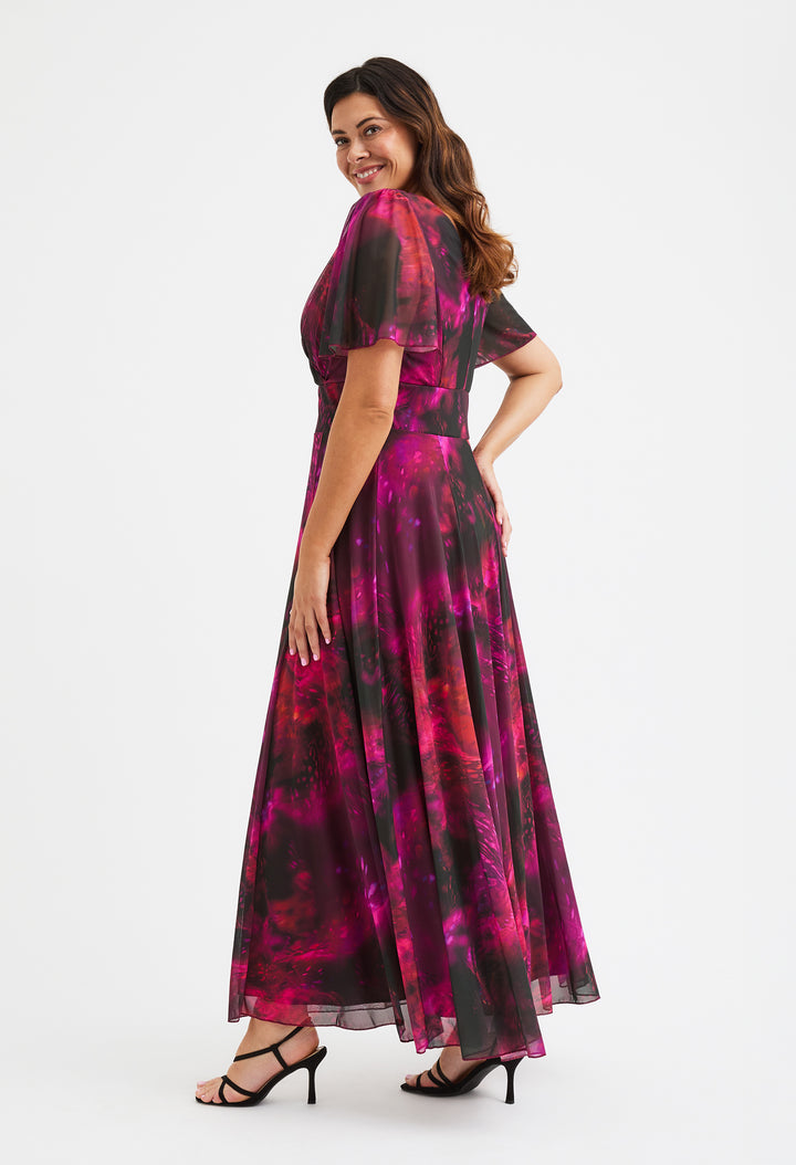 Isabelle Curve+ Float Sleeve Maxi Dress