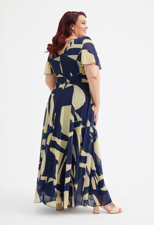 Isabelle Curve+ Float Sleeve Maxi Dress