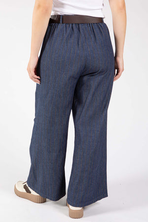 Denim Look Pinstripe Trousers