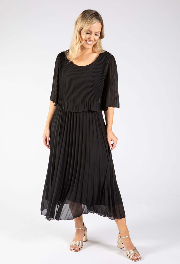 Plisse Pleated Pop Over Dress