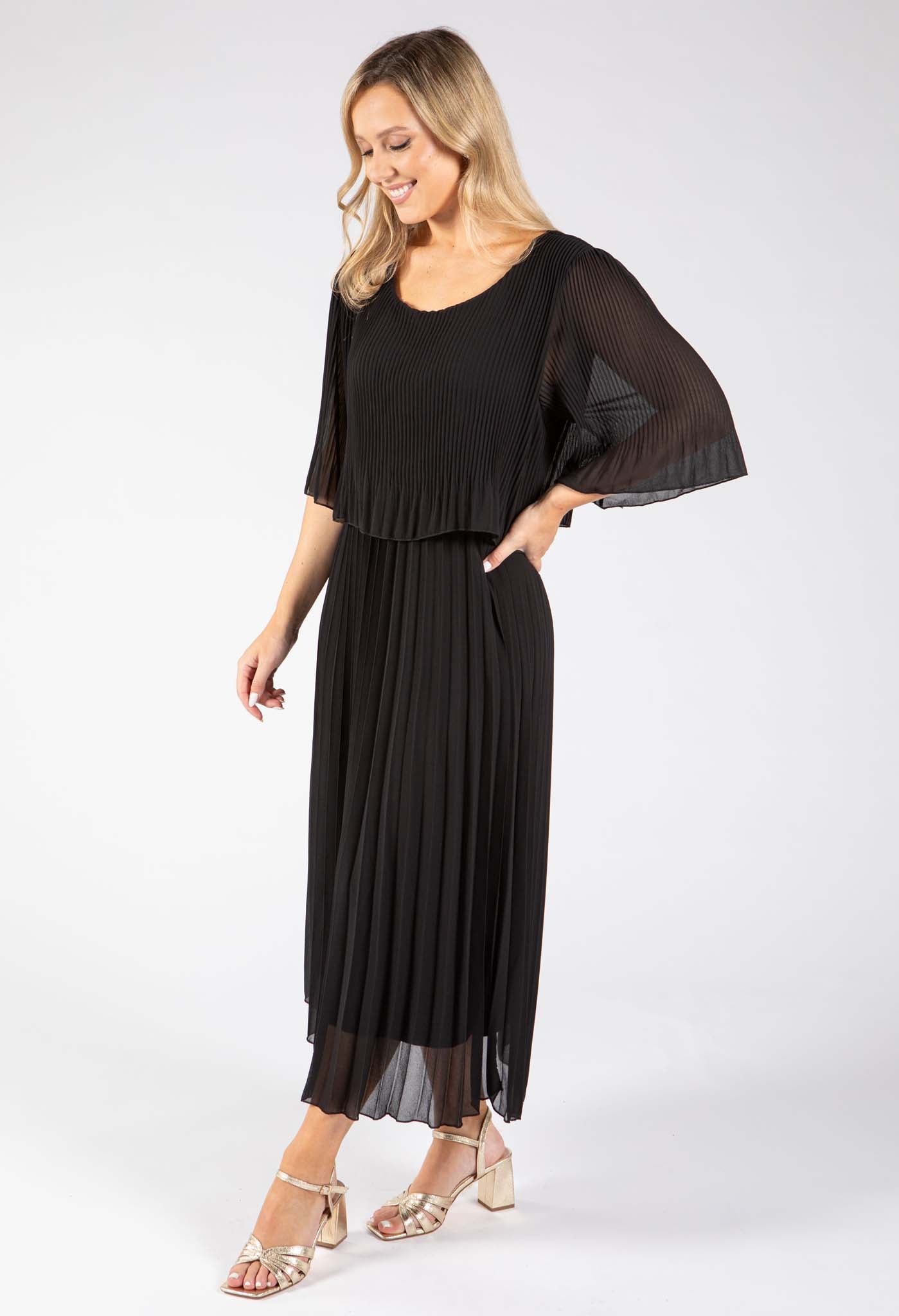Plisse Pleated Pop Over Dress