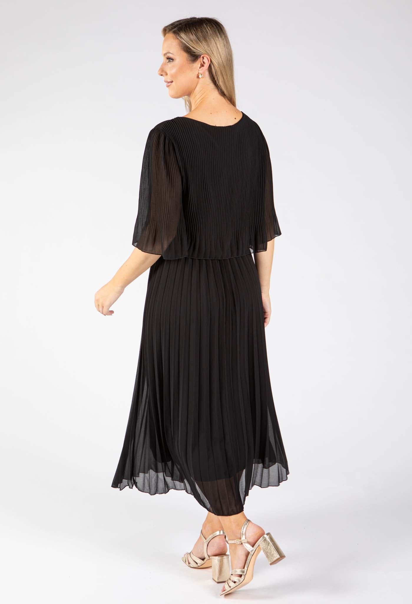 Plisse Pleated Pop Over Dress