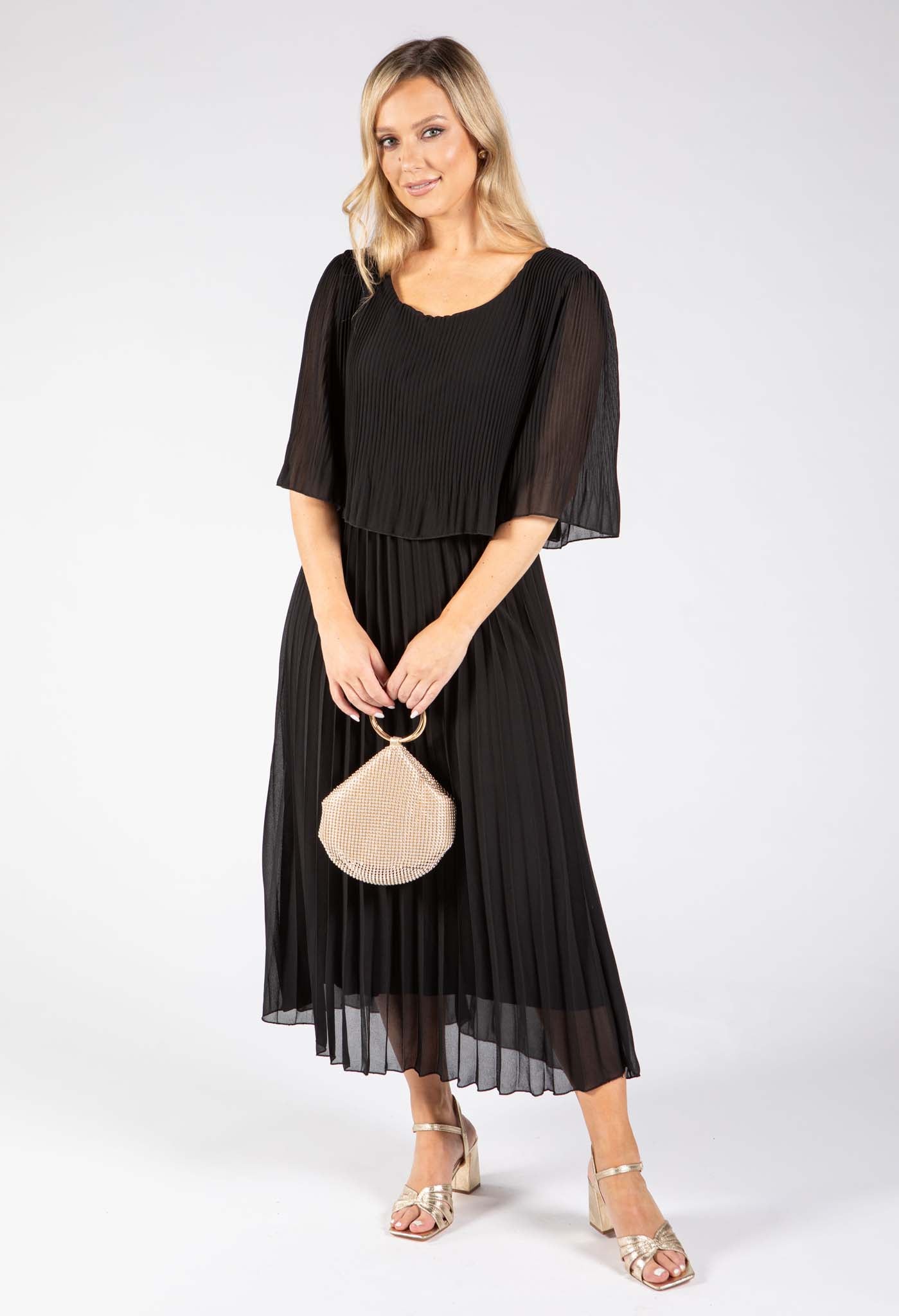 Plisse Pleated Pop Over Dress