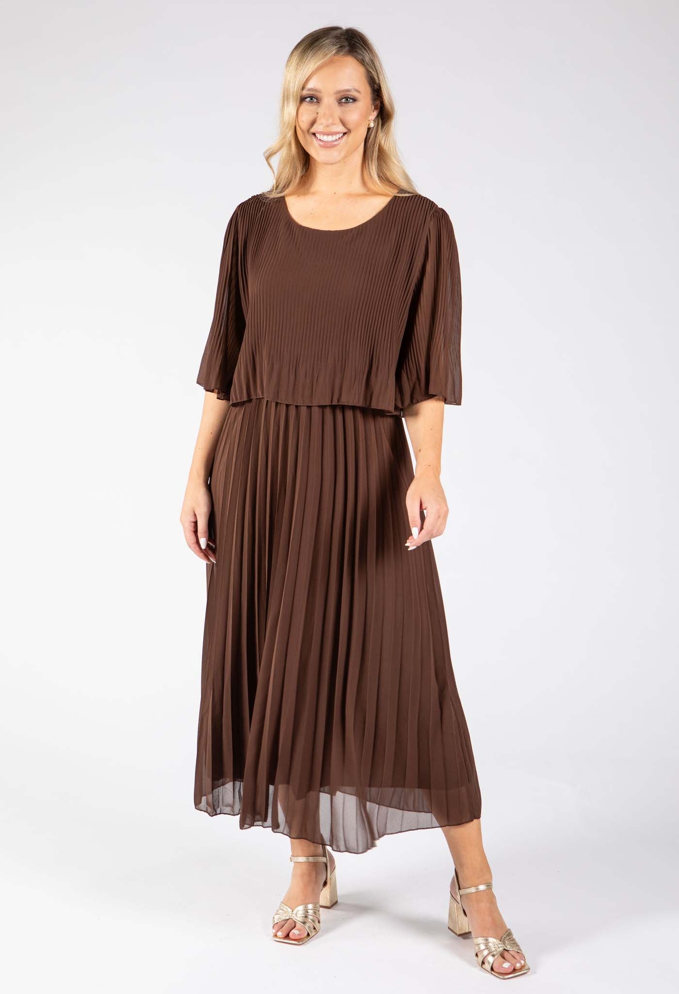 Plisse Pleated Pop Over Dress
