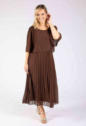 Plisse Pleated Pop Over Dress