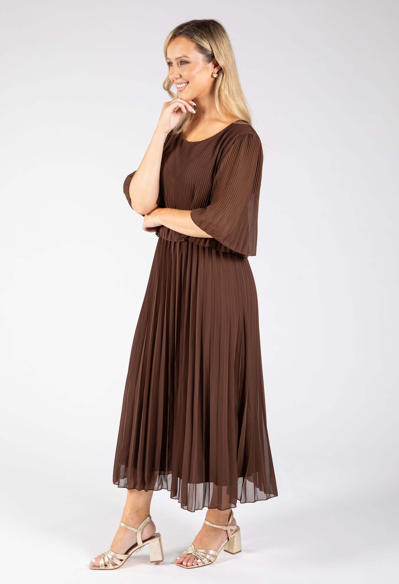 Plisse Pleated Pop Over Dress