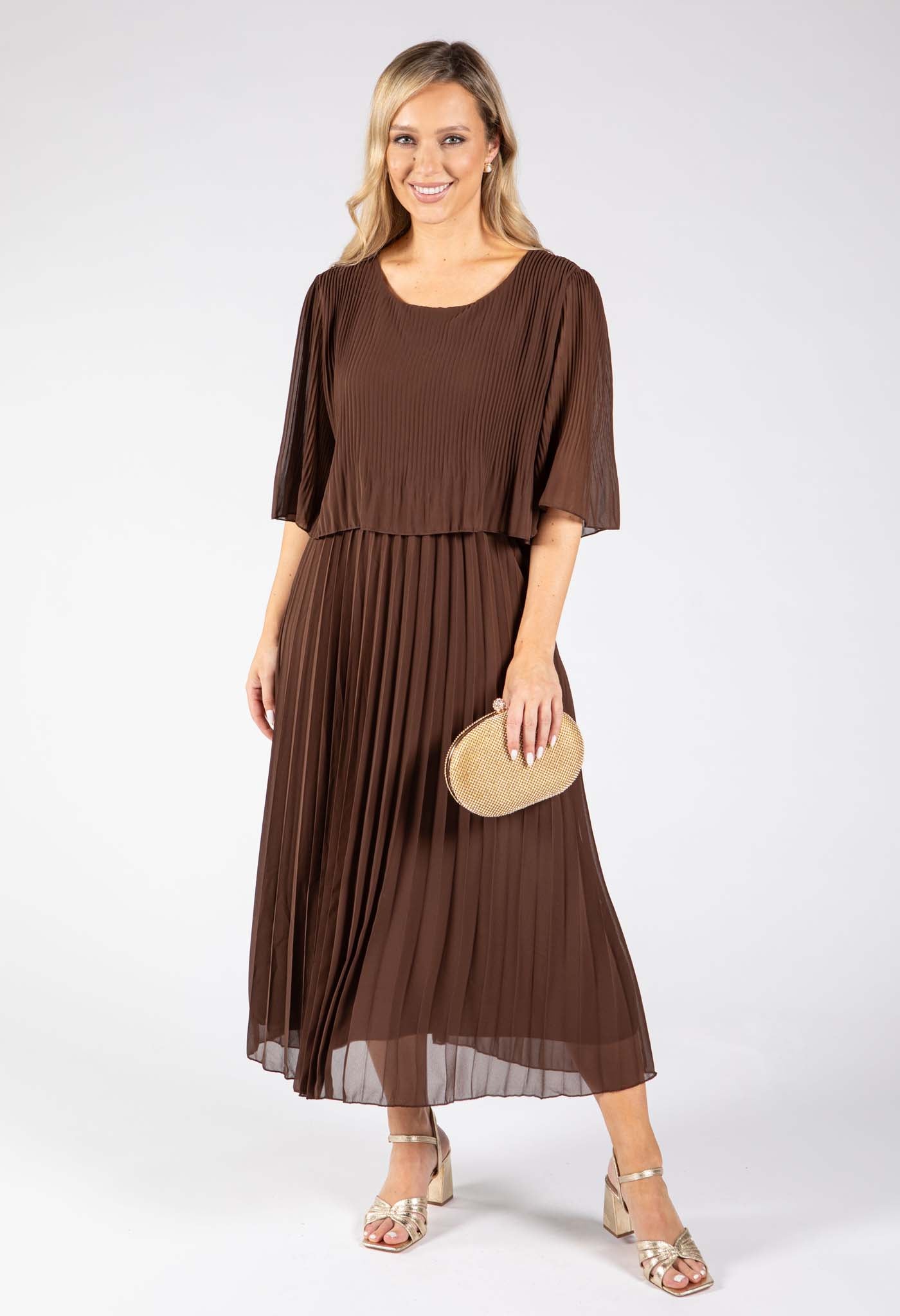 Plisse Pleated Pop Over Dress