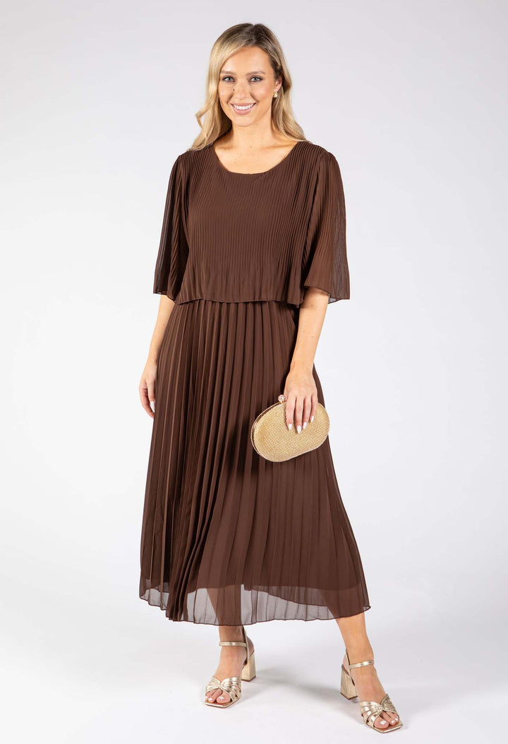 Plisse Pleated Pop Over Dress